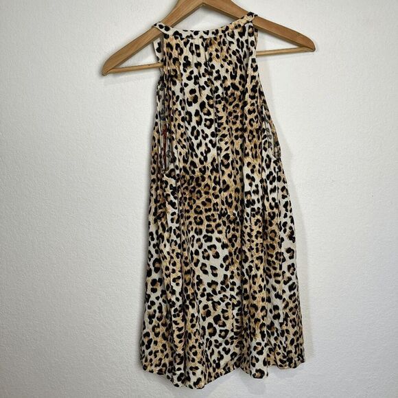 Savanna Jane Leopard Animal Floral Embroidered Tunic Tank Top Women's Size Small - Picture 4 of 6